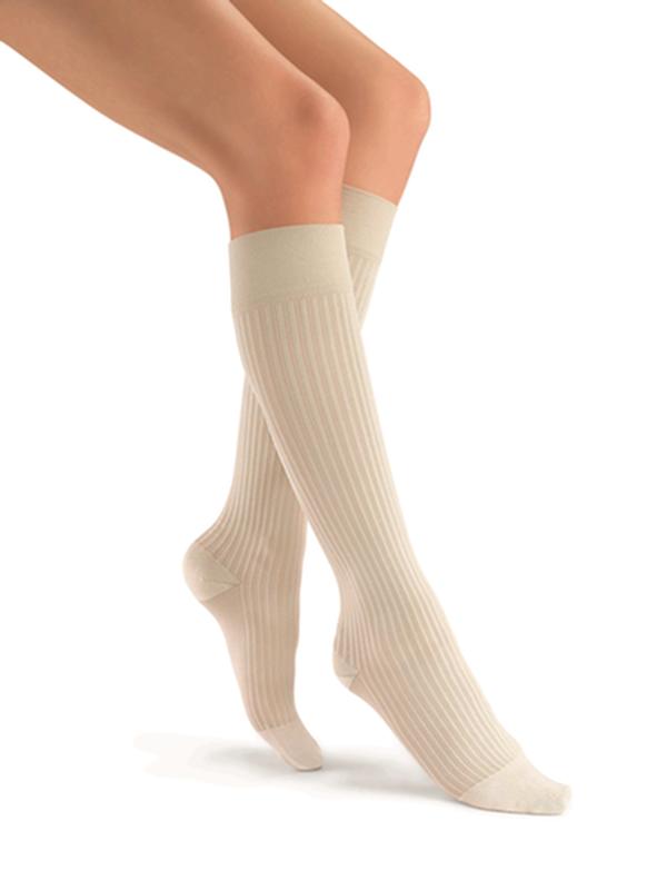 Jobst Sosoft Women, Knee High, 30-40mmhg, Lg, Ribbed Sand, Closed Toe