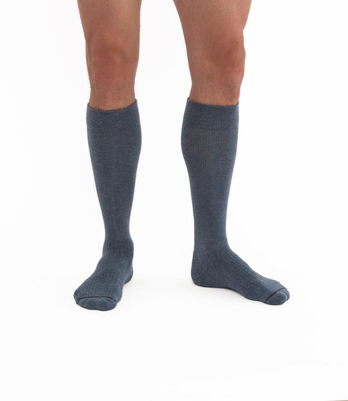 Jobst Activewear Knee High Compression Stockings, Closed Toe, 15-20mmhg, Denim, Large
