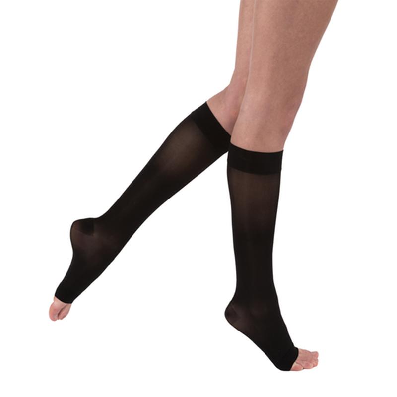 Jobst Ultrasheer Women, Knee High, 15-20mmhg, Xl, Classic Black, Open Toe