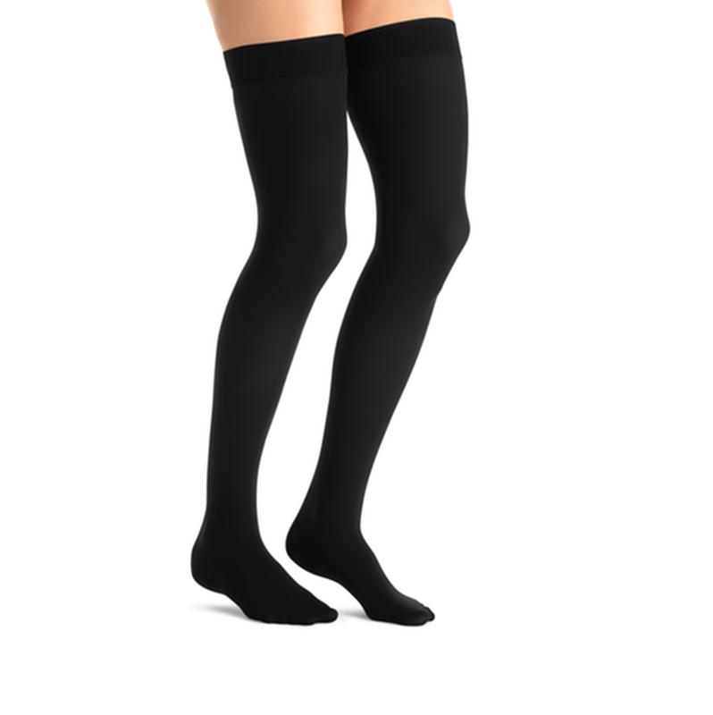 Jobst Opaque Women, Thigh High W/Sil Dot Band, 30-40mmhg, Sm, Classic Black, Closed Toe
