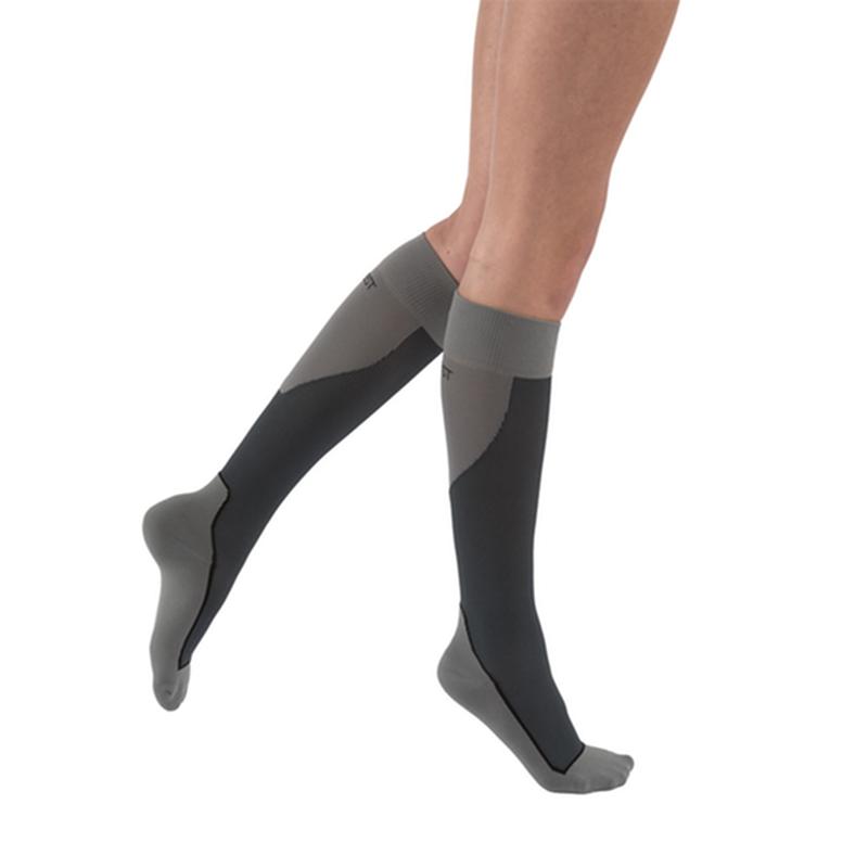 Jobst Sport Stocking Unisex, 15-20mmhg, Md, Grey/Black, Closed Toe