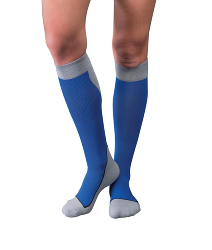 Jobst Sport Stocking Unisex, 15-20mmhg, X-Lg, Royal Blue/Grey, Closed Toe