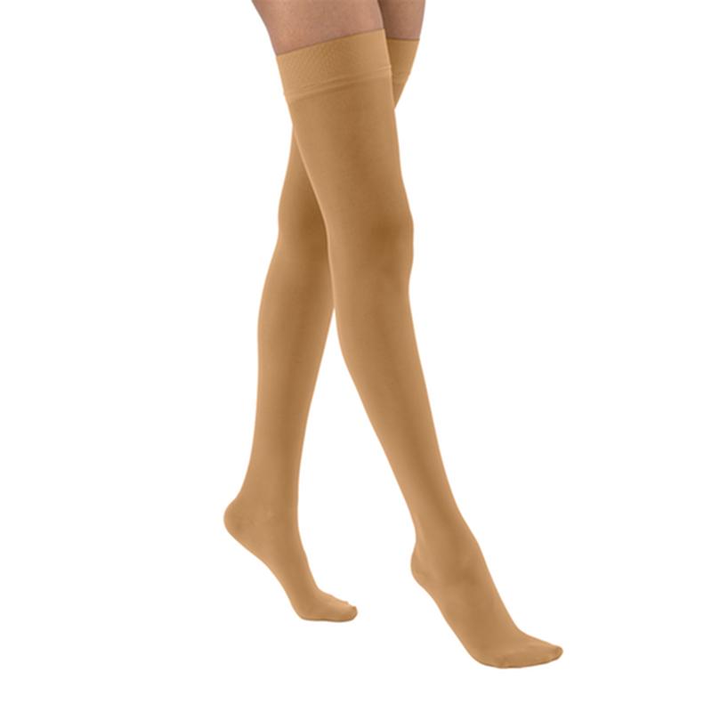 Jobst Ultrasheer Women, Thigh High W/Sil Dot Band, 20-30mmhg, Md, Suntan, Closed Toe