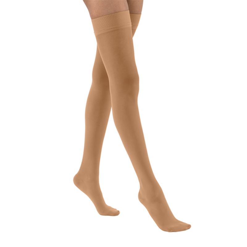 Jobst Ultrasheer Women, Thigh High W/Sil Dot Band, 20-30mmhg, Xl, Sun Bronze, Closed Toe
