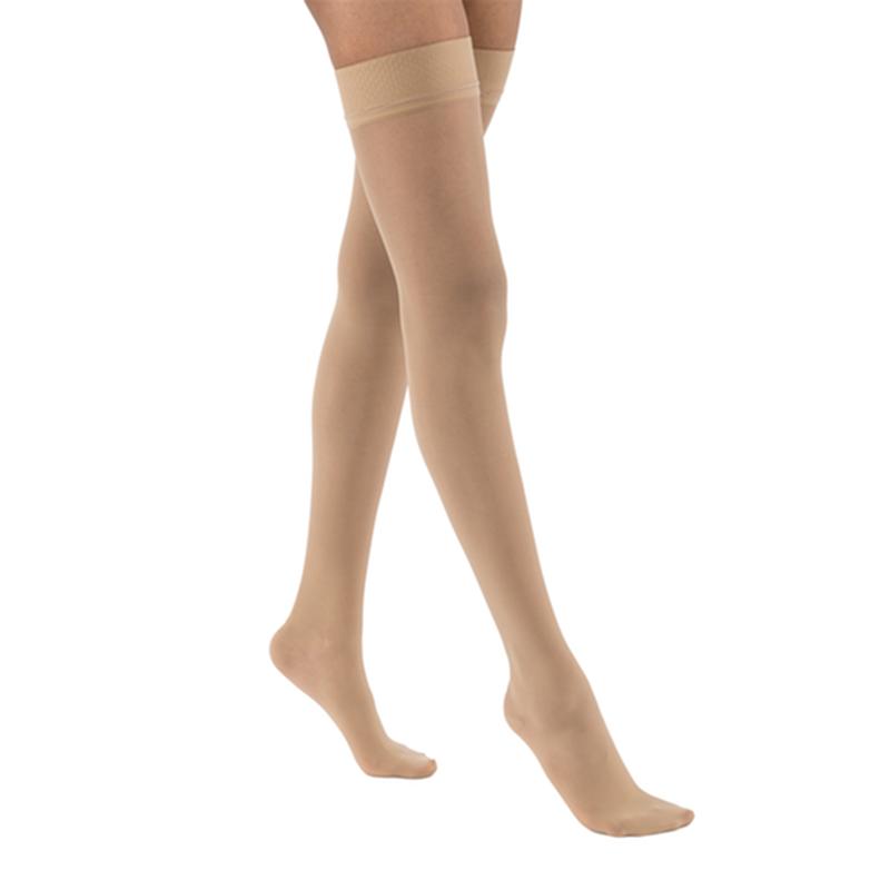 Jobst Ultrasheer Women, Thigh High W/Sil Dot Band, 30-40mmhg, Lg, Natural, Closed Toe
