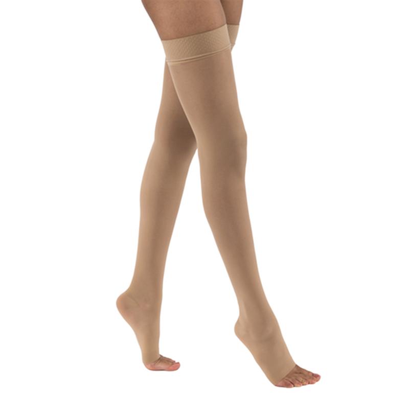 Jobst Ultrasheer Women, Thigh High W/Sil Dot Band, 30-40mmhg, Xl, Natural, Open Toe
