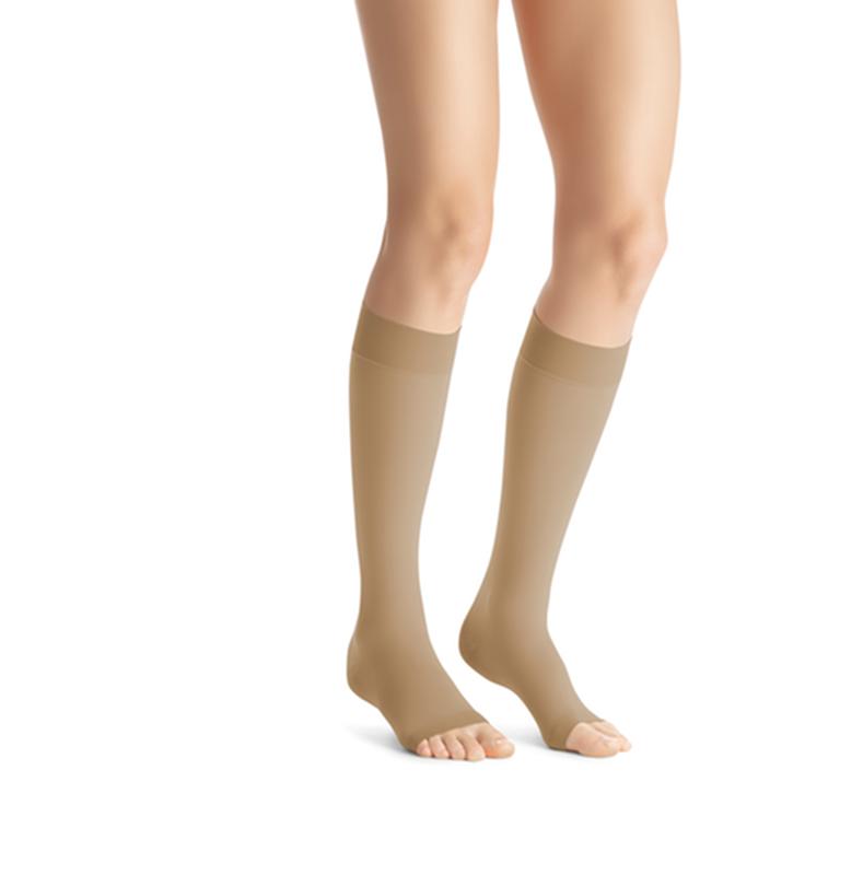 Jobst Opaque Women, Knee High, 30-40mmhg, Xl, Full Calf, Natural, Open Toe