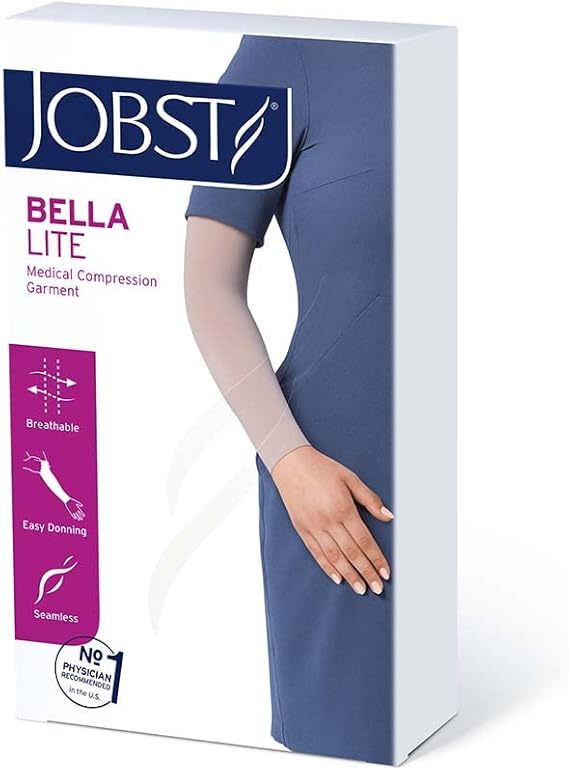Jobst Bella Lite Armsleeve 20-30mmhg With Silicone Dot Band, Beige, Large Regular