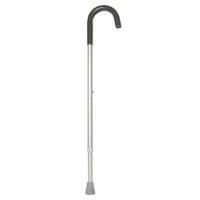 Cane Tourist Handle W/ Vinyl Grip Silver Adjustable Push-Button (30-39") Single Rubber Tip (250