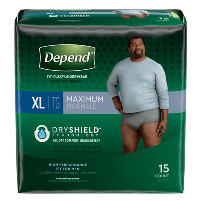 Depend Fit-Flex Maximum Underwear X-Large Male Convenience