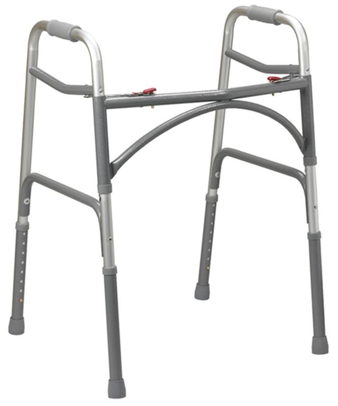 Ea Bariatric Walker Two-Button Fold Aluminum W/ Steel Legs & Side Braces (600lbs) 32-39"H 20.5-23"W *…