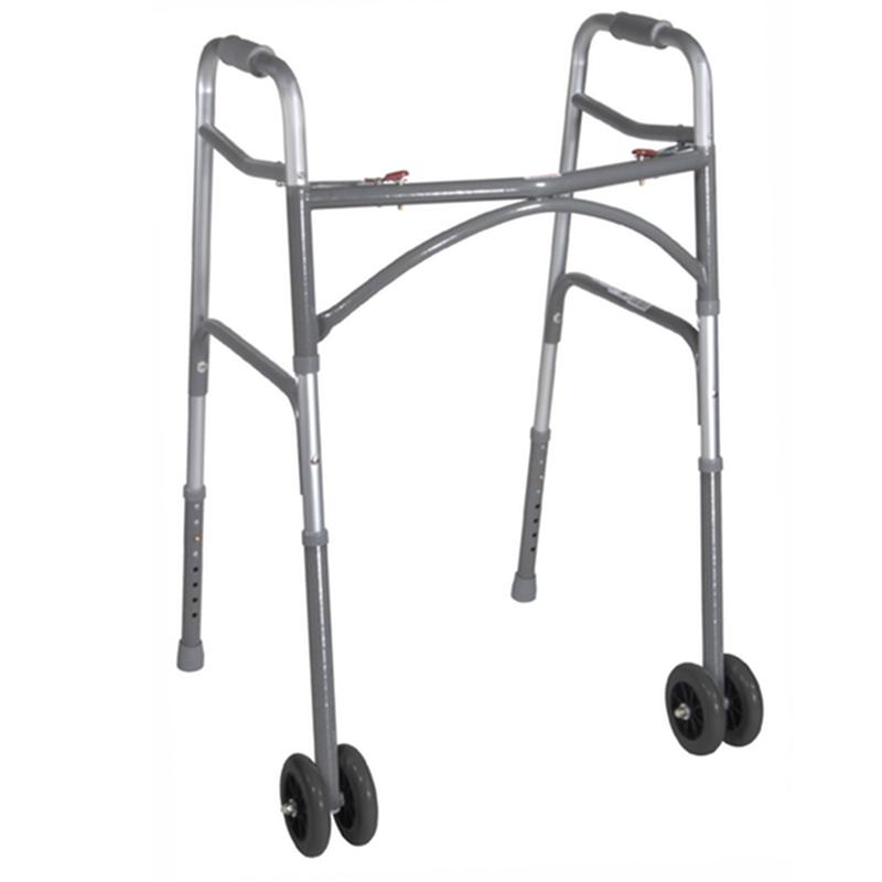 Heavy Duty Bariatric Two Button Walker With Wheels * Drive Medical Item Surcharge Included In Sell Price