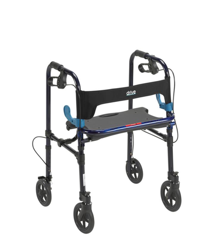 Clever Lite Walker Rollator, Adult, 8" Wheels, Flame Blue * Drive Medical Item Surcharge Included In…