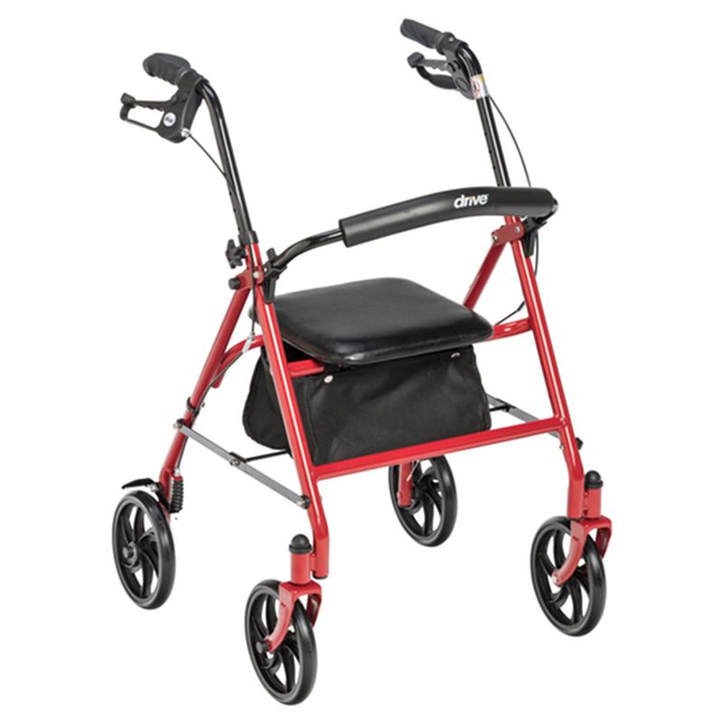 Four Wheel Rollator Rolling Walker With Fold Up Removable Back Support, Red * Drive Medical Item…