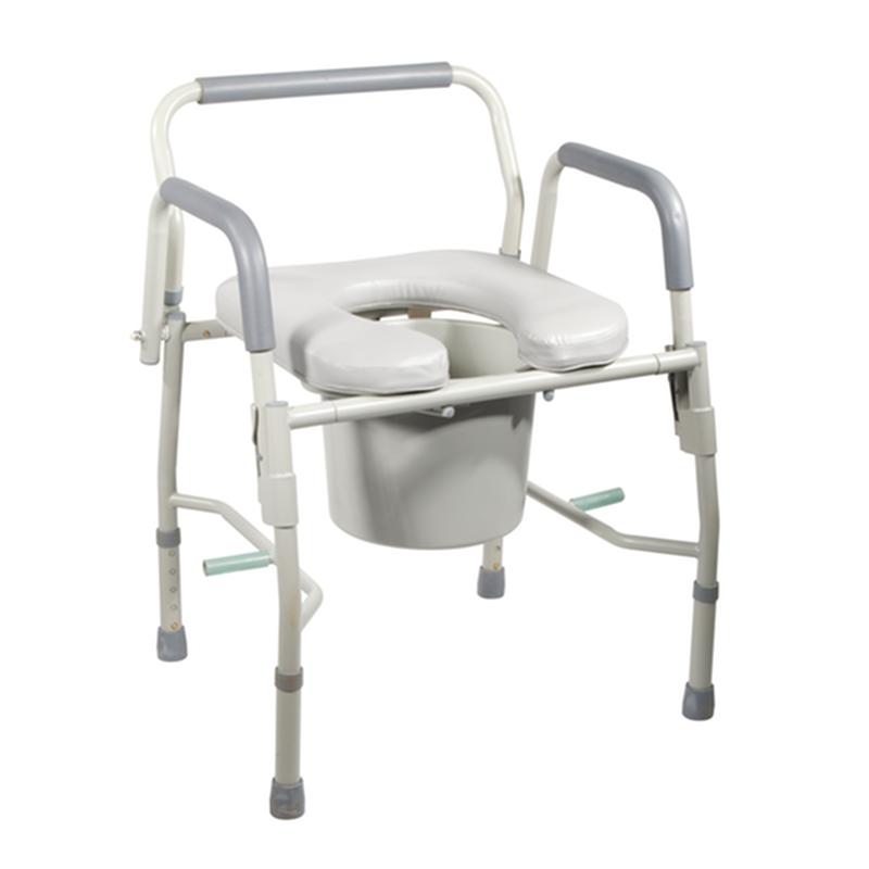 Steel Drop Arm Bedside Commode With Padded Seat And Arms * Drive Medical Item Surcharge Included In…