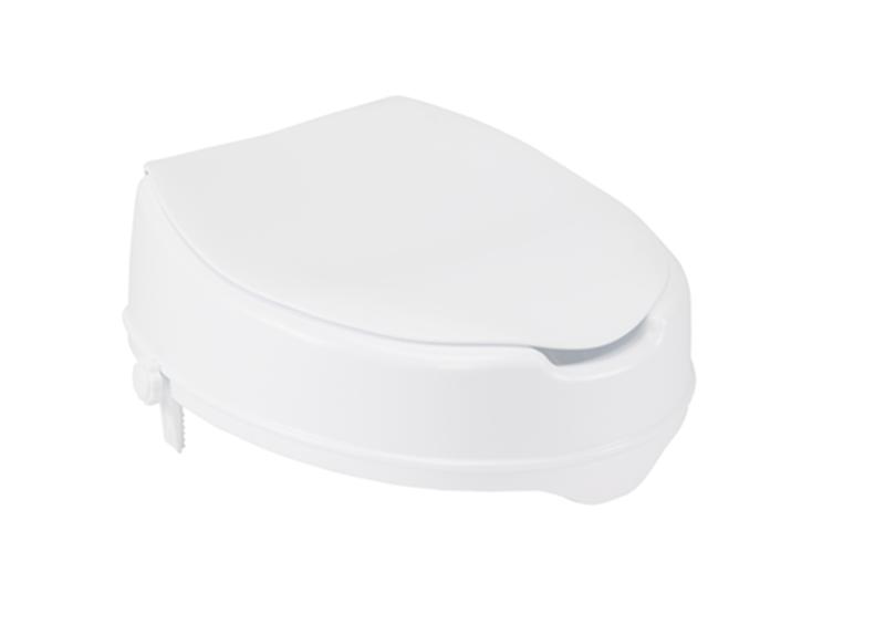 Raised Toilet Seat With Lock And Lid, Standard Seat, 4" * Drive Medical Item Surcharge Included In Sell Price