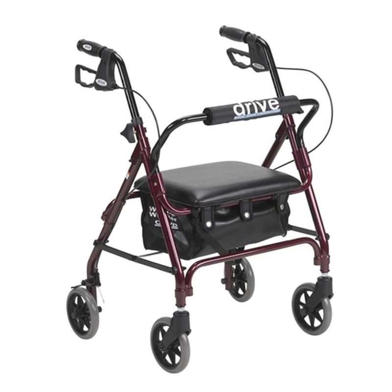 Junior Rollator Rolling Walker With Padded Seat, Red * Drive Medical Item Surcharge Included In Sell Price