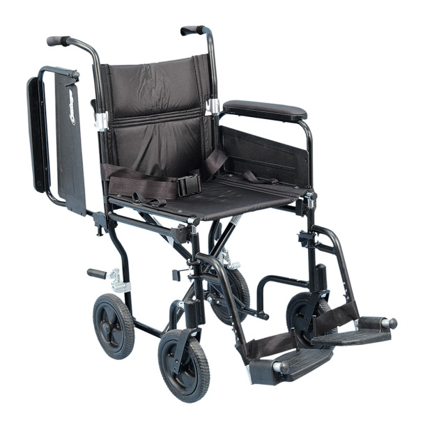Airgo Comfort-Plus Lightweight Transport Chair, W/ Detachable Flip Back Arm Rest, 19in Seat * Drive Medical Item…