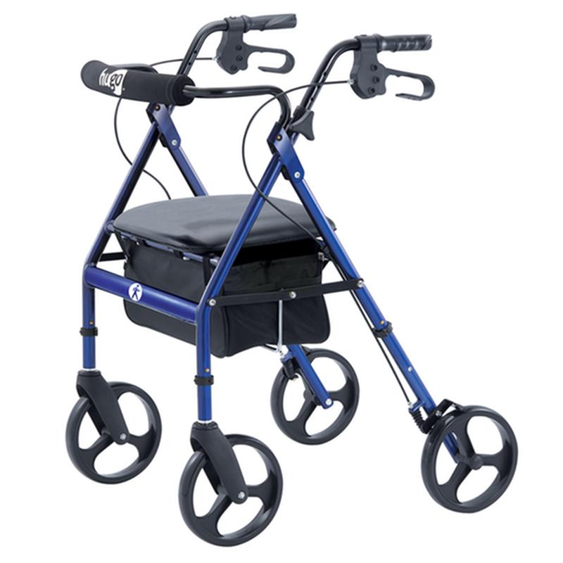 Portable Rollator Rolling Walker With Seat, Backrest And 8" Wheels, Blue * Drive Medical Item Surcharge…