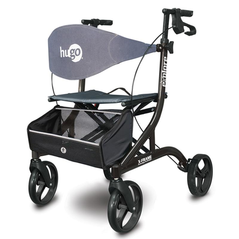 Explore Side-Fold Rollator Rolling Walker With Seat, Backrest And Folding Basket, Pearl Black * Drive…
