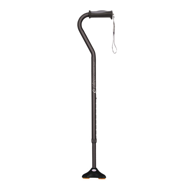 Airgo Comfort-Plus Cane W/Miniquad Ultra-Stable Tip Fits 5'-6'5" Black Adjustable Hgt (300lbs) * Drive Medical Item…