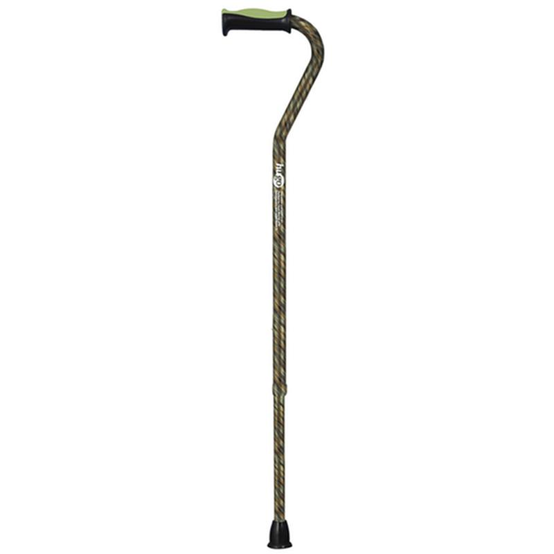 Adjustable Offset Handle Cane With Reflective Strap, Rainforest * Drive Medical Item Surcharge Included…