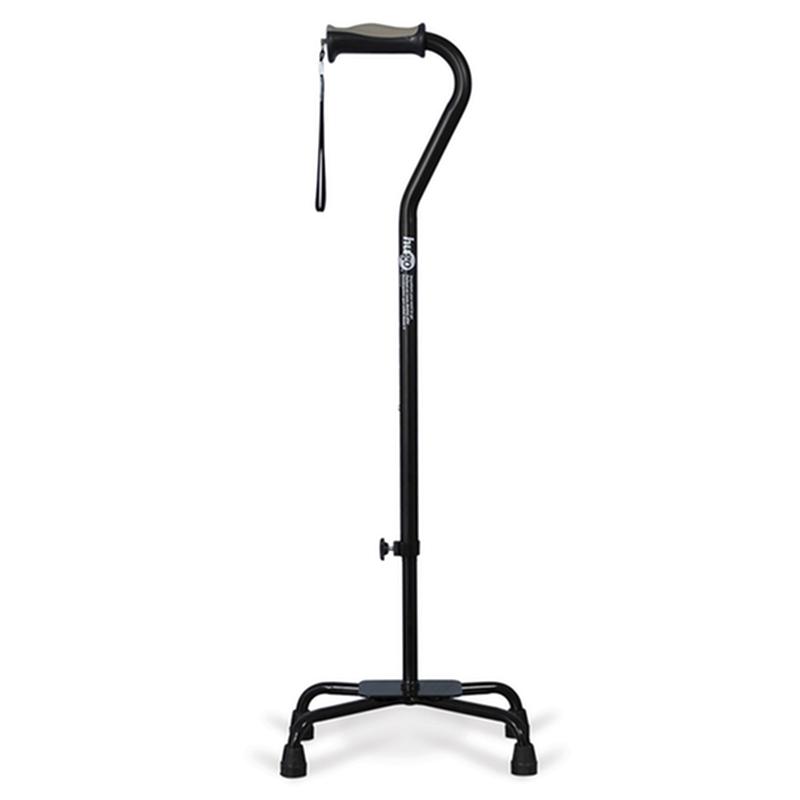 Adjustable Quad Cane For Right Or Left Hand Use, Large Base, Ebony * Drive Medical Item Surcharge…