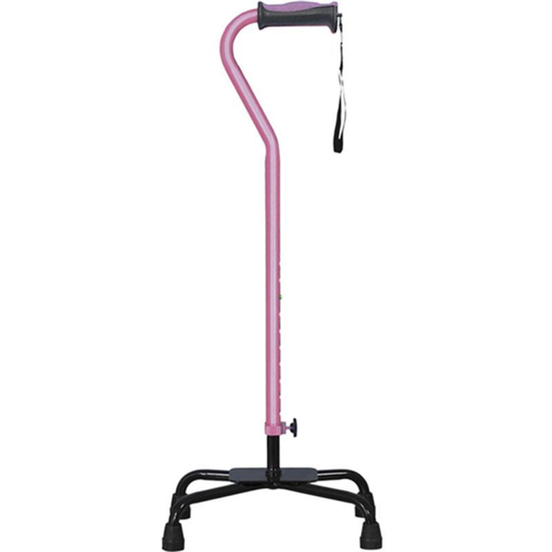Adjustable Quad Cane For Right Or Left Hand Use, Large Base, Rose * Drive Medical Item Surcharge…