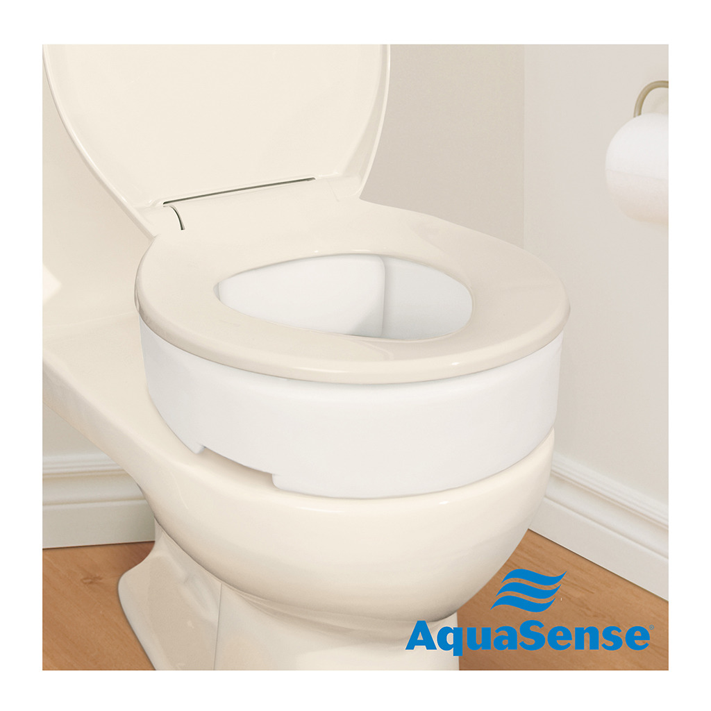 Aquasense Standard Toilet Seat Riser With Hinge, 3 1/2" Height, Wt Capacity 300lbs * Drive Medical Item Surcharge…