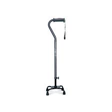 Airgo Comfort Plus Quad Cane Small Base Black Anodized Aluminum Fits 5' To 6'5" (300lbs) * Drive Medical Item…