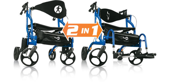 Hugo Navigator Side-Fold Rollator & Transport Chair * Drive Medical Item Surcharge Included In Sell Price