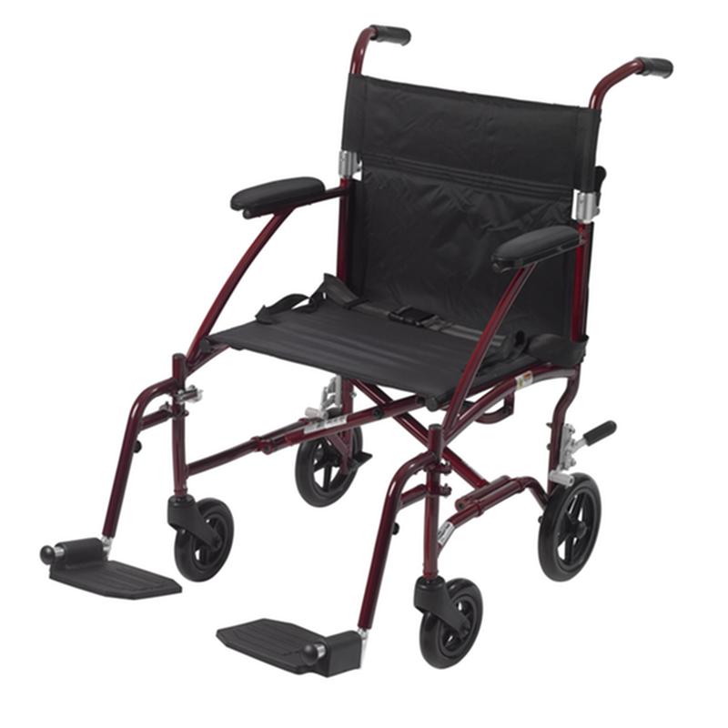 Fly Lite Ultra Lightweight Transport Wheelchair, Burgundy * Drive Medical Item Surcharge Included In…