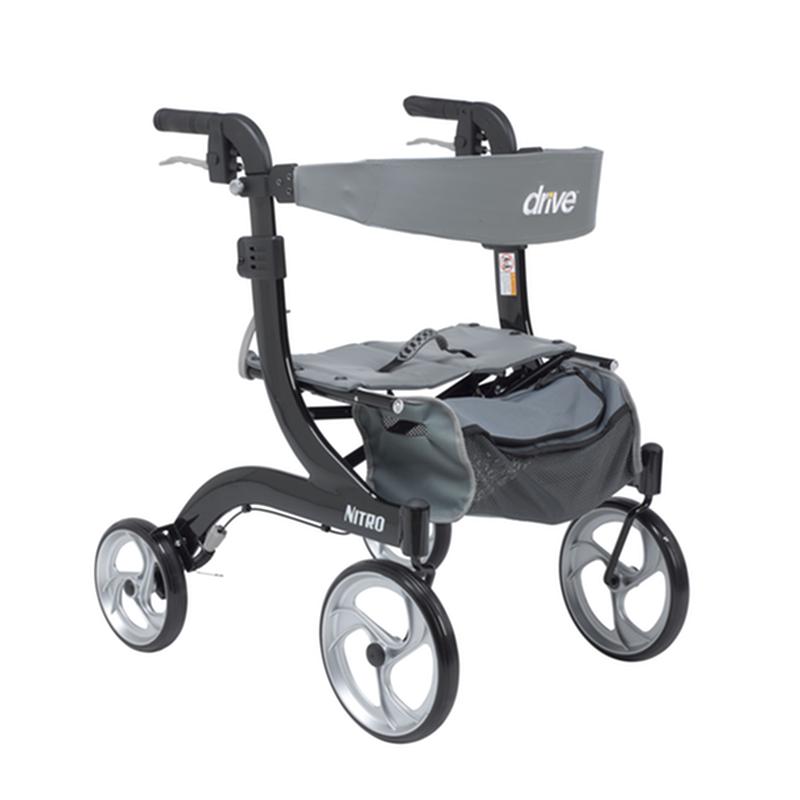 Nitro Euro Style Rollator Rolling Walker, Hemi Height, Black * Drive Medical Item Surcharge Included In…