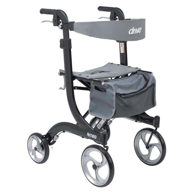 Nitro Euro Style Rollator Rolling Walker, Tall, Black * Drive Medical Item Surcharge Included In Sell Price