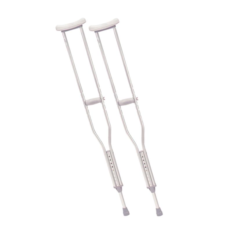 Pr Crutches Aluminum Tall (5'10" - 6'6") Double-Extruded Center Tube No-Skid Jumbo Vinyl Tips 350lbs *…
