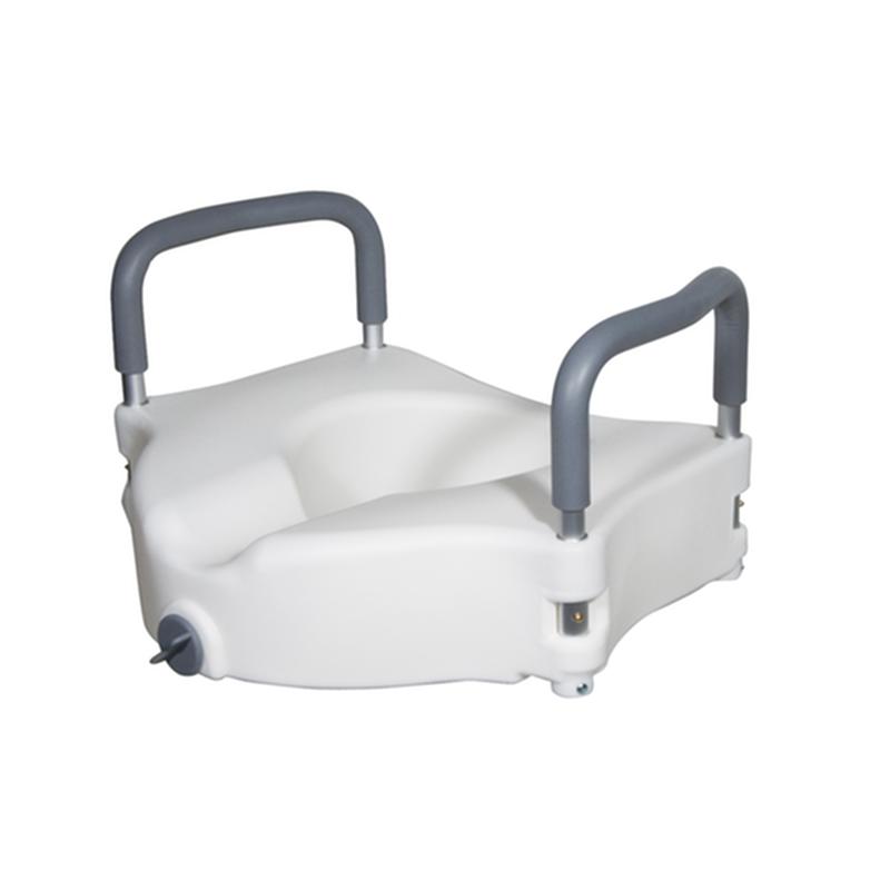 Elevated Raised Toilet Seat With Removable Padded Arms, Standard Seat * Drive Medical Item Surcharge…