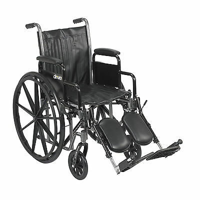 Wheelchair Silver Sport Ii 18" Steel Frame W/ Desk Arm & Elevating Legrest 8" Casters 300lbs * Drive…