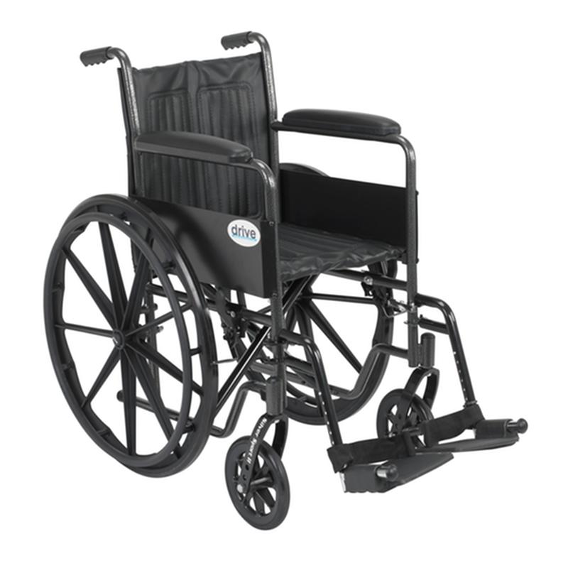 Silver Sport 2 Wheelchair, Non Removable Fixed Arms, Swing Away Footrests, 18" Seat * Drive Medical…