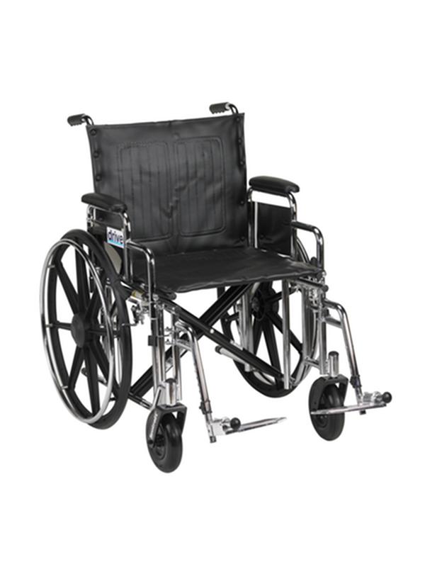 Sentra Extra Heavy Duty Wheelchair, Detachable Desk Arms, Swing Away Footrests, 20" Seat * Drive…