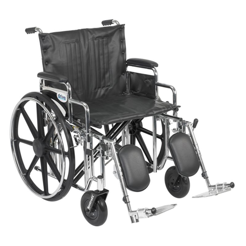 Sentra Extra Heavy Duty Wheelchair, Detachable Desk Arms, Elevating Leg Rests, 22" Seat * Drive Medical…