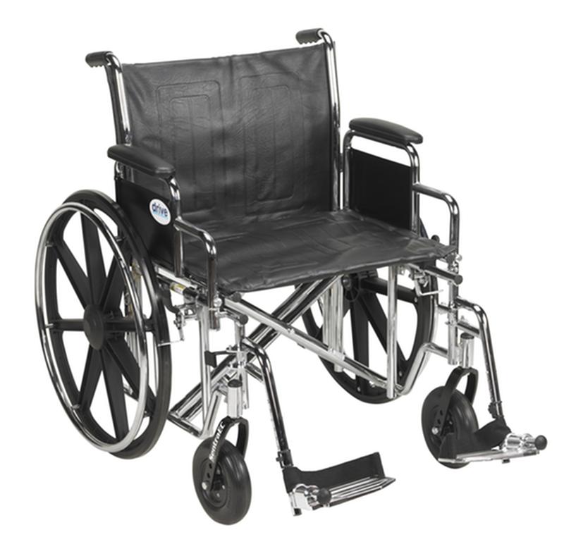 Sentra Ec Heavy Duty Wheelchair, Detachable Desk Arms, Swing Away Footrests, 22" Seat * Drive Medical…
