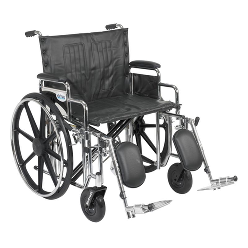 Sentra Extra Heavy Duty Wheelchair, Detachable Desk Arms, Elevating Leg Rests, 24"Seat * Drive Medical…