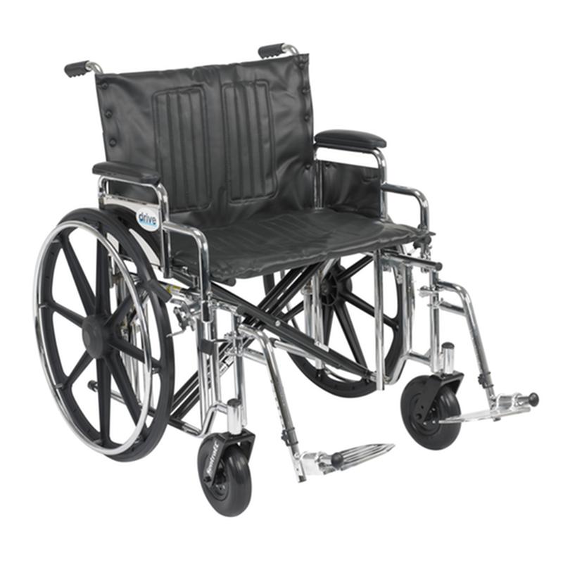 Sentra Extra Heavy Duty Wheelchair, Detachable Desk Arms, Swing Away Footrests, 24" Seat * Drive…