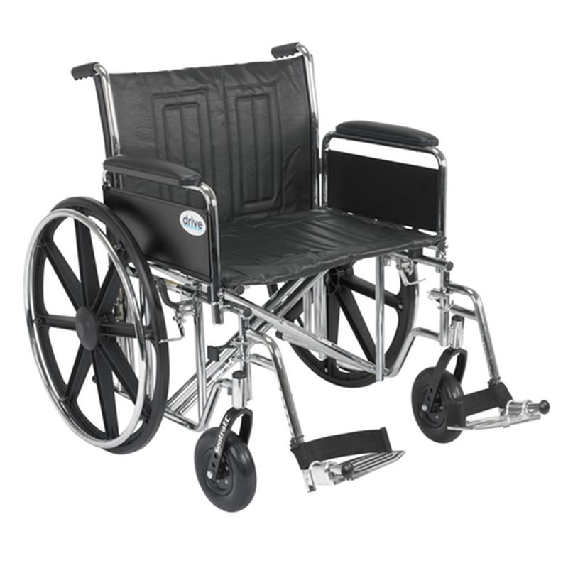 Sentra Ec Heavy Duty Wheelchair, Detachable Full Arms, Swing Away Footrests, 24" Seat * Drive Medical Item Surcharge…