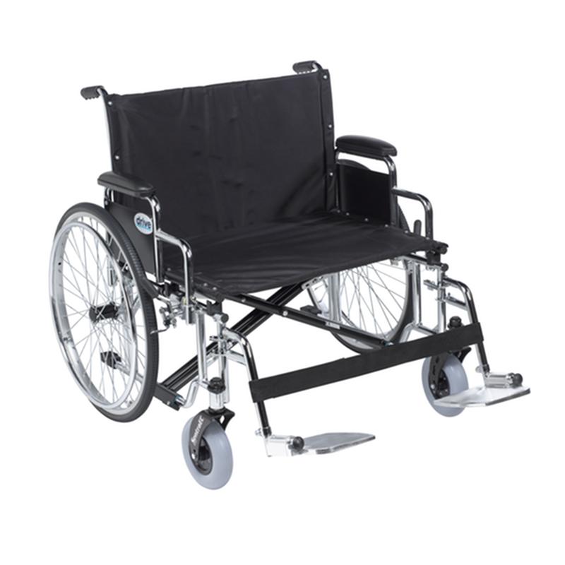 Sentra Ec Heavy Duty Extra Wide Wheelchair, Detachable Desk Arms, Swing Away Footrests, 26" Sea * Drive…