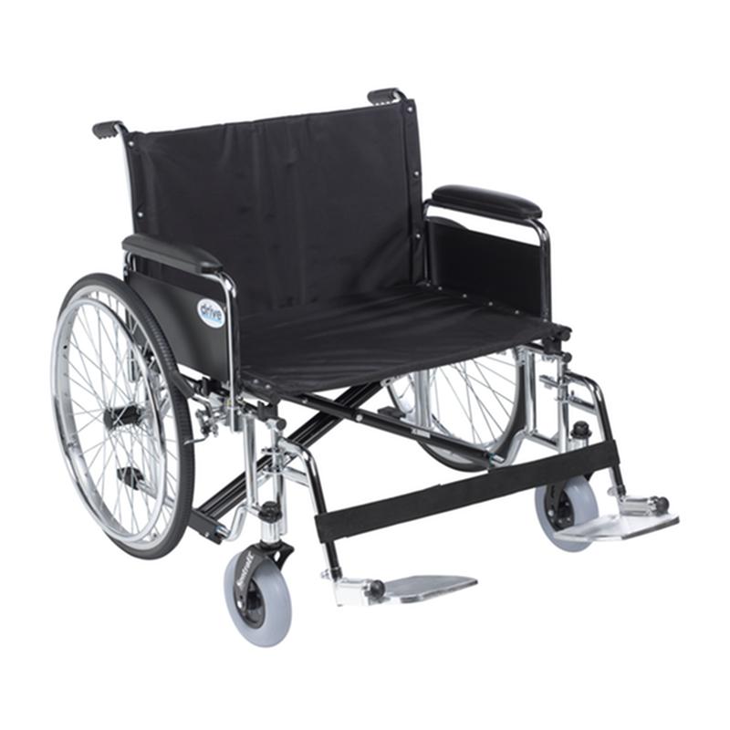 Sentra Ec Heavy Duty Extra Wide Wheelchair, Detachable Full Arms, Swing Away Footrests, 28" Sea * Drive…