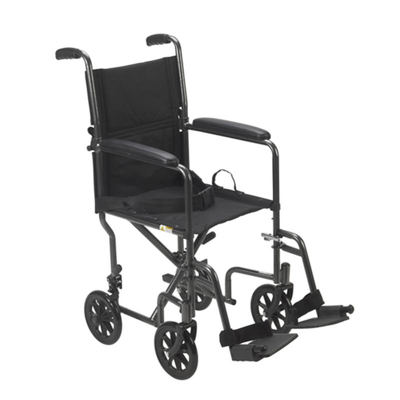 Lightweight Steel Transport Wheelchair, Fixed Full Arms, 19" Seat * Drive Medical Item Surcharge…