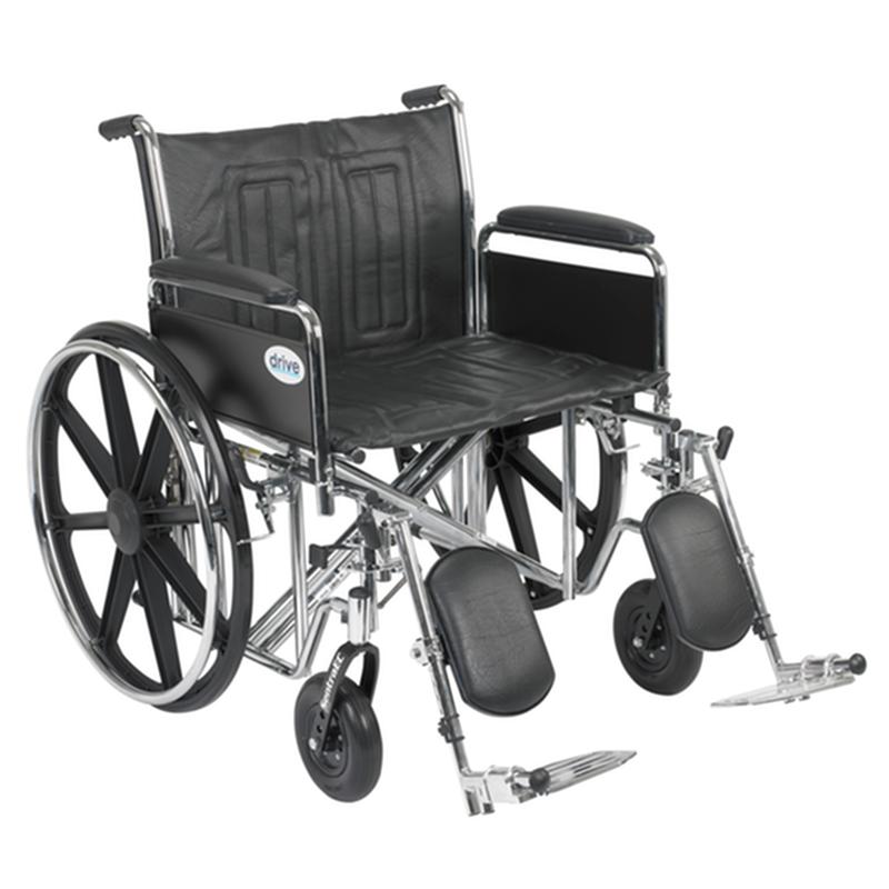 Sentra Ec Heavy Duty Wheelchair, Detachable Full Arms, Elevating Leg Rests, 24" Seat * Drive Medical…
