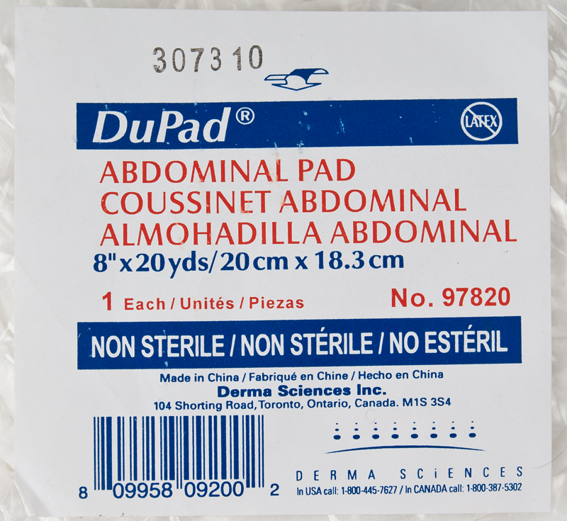 Dupad Abdominal Pad 8in X 20yds, Non-Sterile