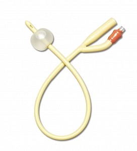 24fr, 30cc Silicone-Elastomer Coated Latex 2-Way Foley Catheter